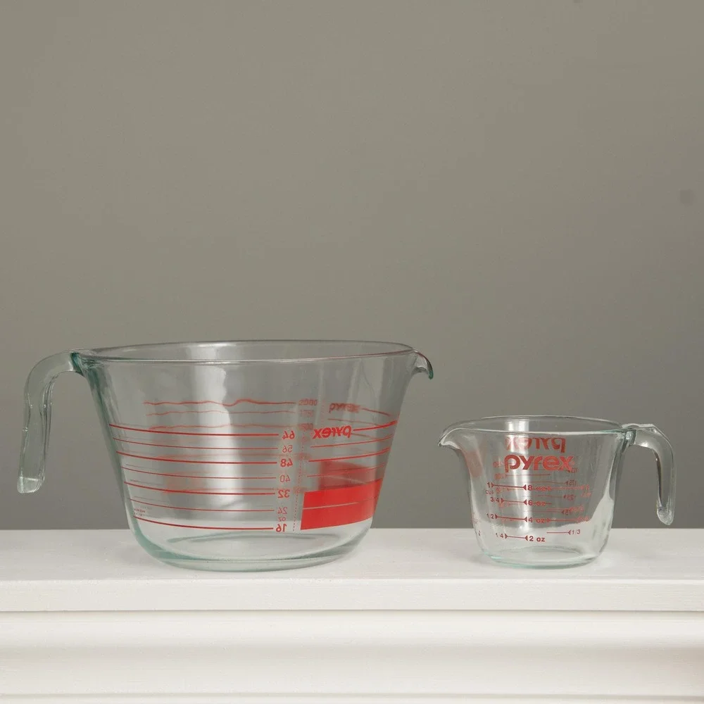PYREX 64oz XL Glass Measuring Cup 8 AND Small 8‎ oz - 2 Quart & 1 Cup Food Prep
